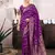 purple  soft art silk banarasi jacuard work designer party wear saree with unstitched blouse piece