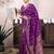 purple  soft art silk banarasi jacuard work designer party wear saree with unstitched blouse piece