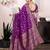 purple  soft art silk banarasi jacuard work designer party wear saree with unstitched blouse piece