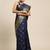 blue soft art silk banarasi jacuard work designer party wear saree with unstitched blouse piece