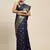 blue silk blend banarasi saree with unstitched blouse piece