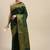green soft art silk banarasi jacuard work designer party wear saree with unstitched blouse piece