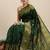 green soft art silk banarasi jacuard work designer party wear saree with unstitched blouse piece