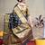 black soft art silk banarasi jacuard work designer party wear saree with unstitched blouse piece