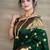 green soft art silk banarasi jacuard work designer party wear saree with unstitched blouse piece