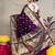 purple  soft art silk banarasi jacuard work designer party wear saree with unstitched blouse piece