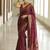 maroon soft art silk banarasi jacuard work designer party wear saree with unstitched blouse piece