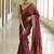 maroon soft art silk banarasi jacuard work designer party wear saree with unstitched blouse piece