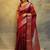 maroon soft art silk banarasi jacuard work designer party wear saree with unstitched blouse piece
