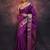 purple soft art silk banarasi jacuard work designer party wear saree with unstitched blouse piece