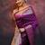 purple soft art silk banarasi jacuard work designer party wear saree with unstitched blouse piece