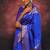 royal blue soft art silk banarasi jacuard work designer party wear saree with unstitched blouse piece