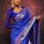 royal blue soft art silk banarasi jacuard work designer party wear saree with unstitched blouse piece
