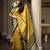 yellow soft art silk banarasi jacuard work designer party wear saree with unstitched blouse piece