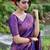 purple  soft art silk banarasi jacuard work designer party wear saree with unstitched blouse piece