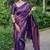purple  soft art silk banarasi jacuard work designer party wear saree with unstitched blouse piece
