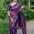 purple  soft art silk banarasi jacuard work designer party wear saree with unstitched blouse piece