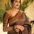 gold soft art silk banarasi jacuard work designer party wear saree with unstitched blouse piece