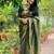 green soft art silk banarasi jacuard work designer party wear saree with unstitched blouse piece