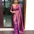 purple  soft art silk banarasi jacuard work designer party wear saree with unstitched blouse piece