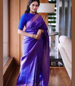 royal blue soft art silk banarasi jacuard work designer party wear saree with unstitched blouse piece