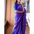 royal blue soft art silk banarasi jacuard work designer party wear saree with unstitched blouse piece