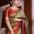 green maroon soft art silk banarasi jacuard work designer party wear saree with unstitched blouse piece