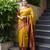 mustard maroon soft art silk banarasi jacuard work designer party wear saree with unstitched blouse piece