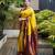 mustard maroon soft art silk banarasi jacuard work designer party wear saree with unstitched blouse piece