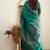 teal green soft art silk banarasi jacuard work designer party wear saree with unstitched blouse piece