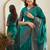 teal green soft art silk banarasi jacuard work designer party wear saree with unstitched blouse piece