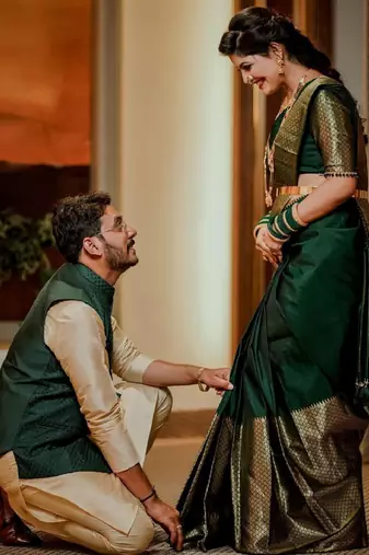 green soft art silk banarasi jacuard work designer party wear saree with unstitched blouse piece