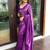 purple  soft art silk banarasi jacuard work designer party wear saree with unstitched blouse piece