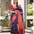 blue red soft art silk banarasi jacuard work designer party wear saree with unstitched blouse piece