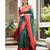morpich red soft art silk banarasi jacuard work designer party wear saree with unstitched blouse piece