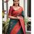 morpich red soft art silk banarasi jacuard work designer party wear saree with unstitched blouse piece