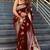 maroon  soft art silk banarasi jacuard work designer party wear saree with unstitched blouse piece
