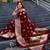 maroon  soft art silk banarasi jacuard work designer party wear saree with unstitched blouse piece