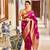  pink soft art silk banarasi jacuard work designer party wear saree with unstitched blouse piece