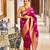  pink soft art silk banarasi jacuard work designer party wear saree with unstitched blouse piece