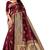 maroon  soft art silk banarasi jacuard work designer party wear saree with unstitched blouse piece