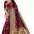 maroon  soft art silk banarasi jacuard work designer party wear saree with unstitched blouse piece