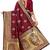 maroon  soft art silk banarasi jacuard work designer party wear saree with unstitched blouse piece