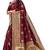 maroon  soft art silk banarasi jacuard work designer party wear saree with unstitched blouse piece