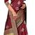 maroon  soft art silk banarasi jacuard work designer party wear saree with unstitched blouse piece