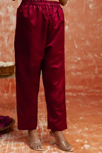 Maroon women kurta pant dupatta set