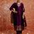 Purple women kurta pant dupatta set