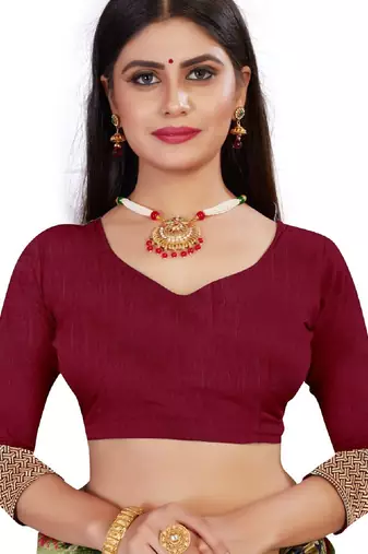 maroon  soft art silk banarasi jacuard work designer party wear saree with unstitched blouse piece