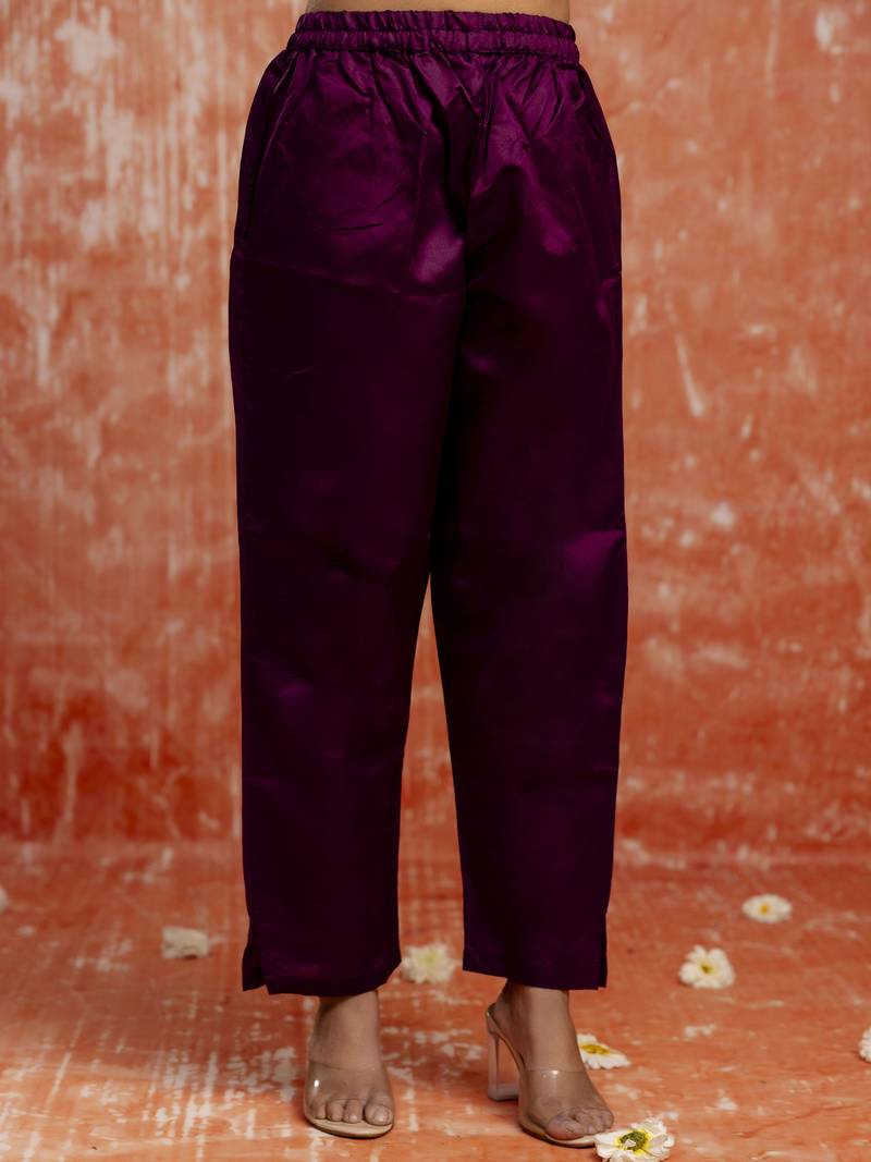 Purple women kurta pant dupatta set