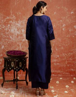 Blue women kurta pant dupatta set 2